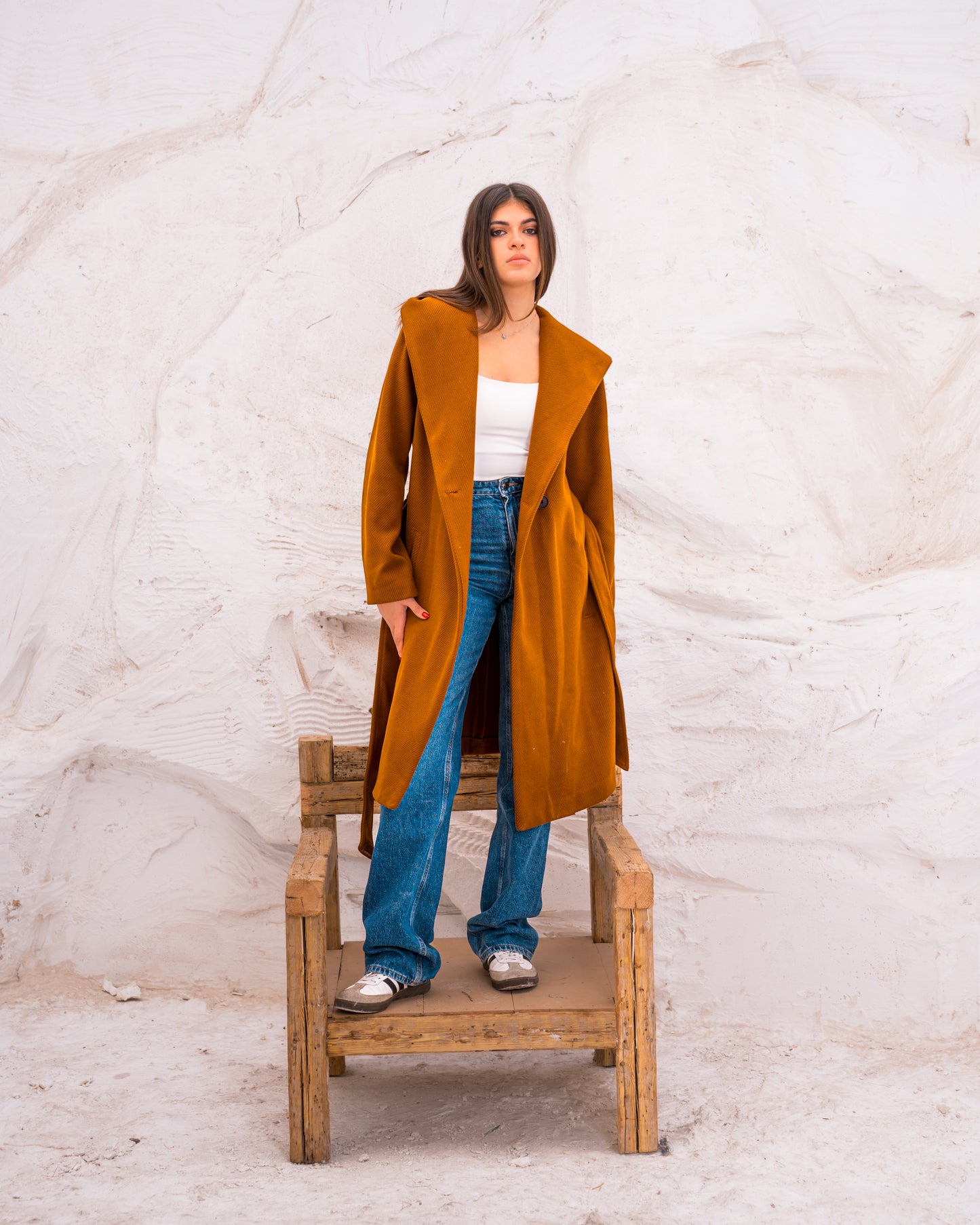Hood wool coat