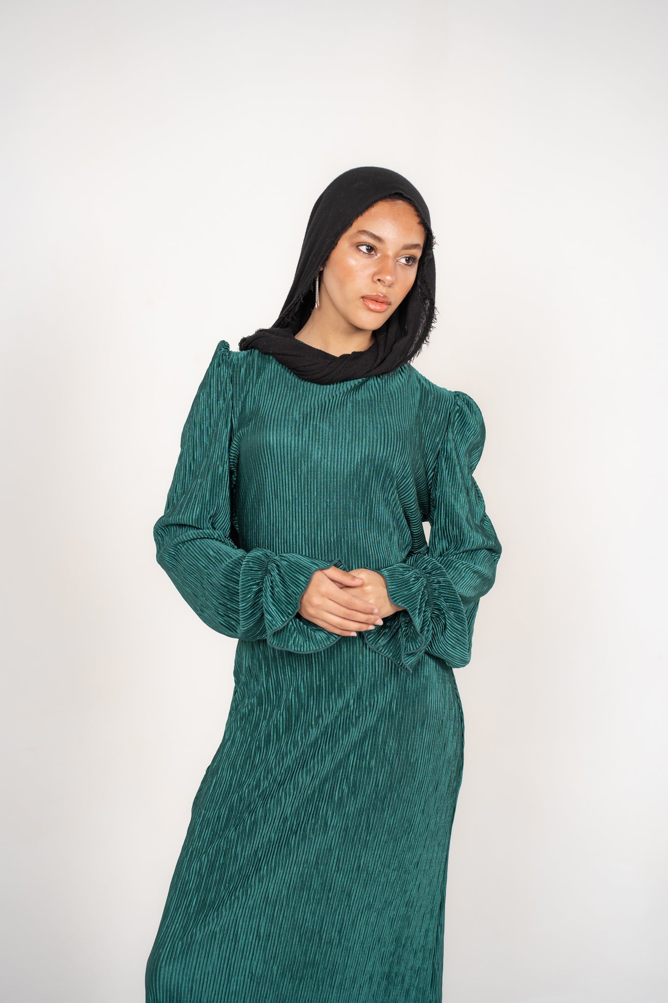 Pleated satin set