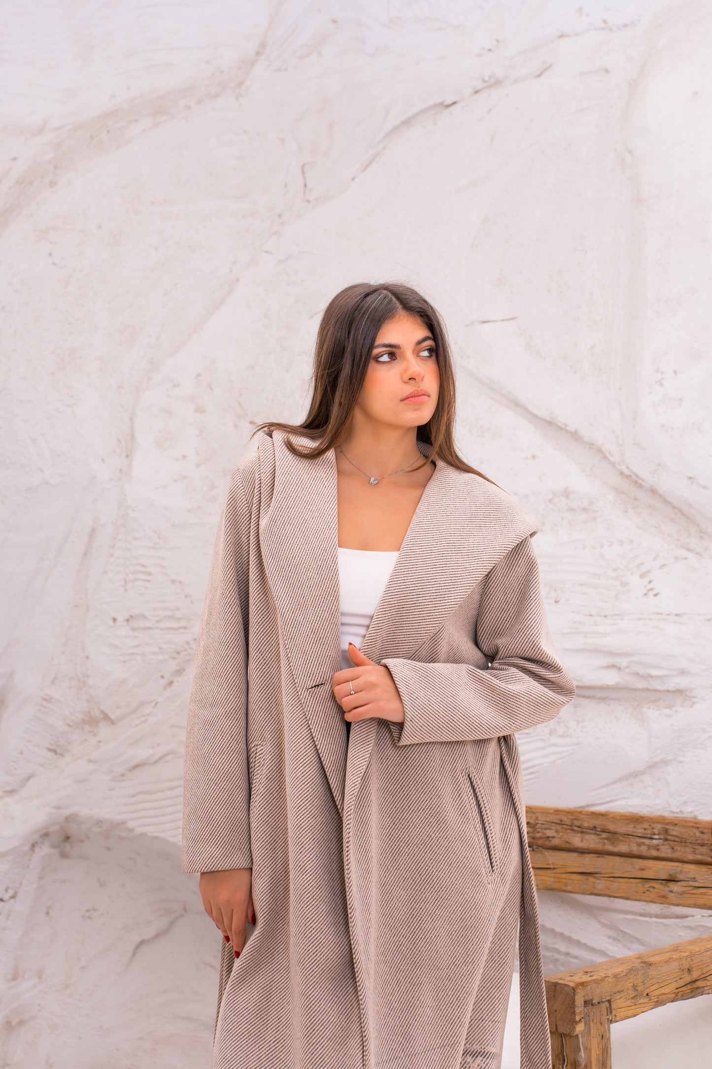 Hood wool coat