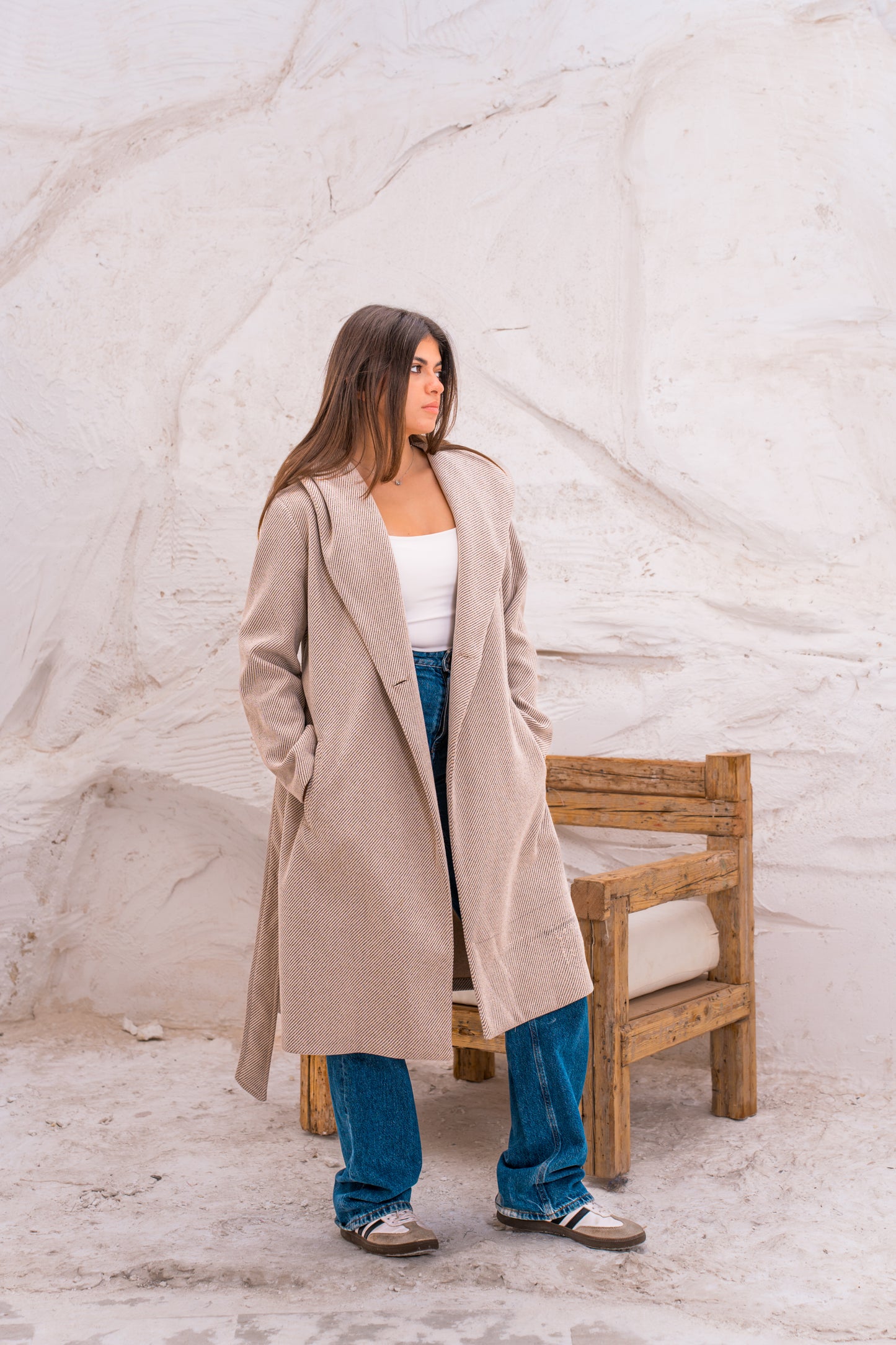 Hood wool coat