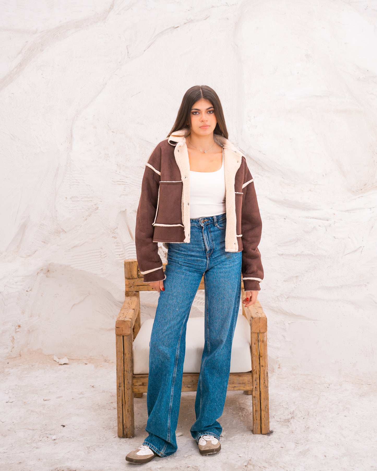 Cropped Fur X Chamois Jacket