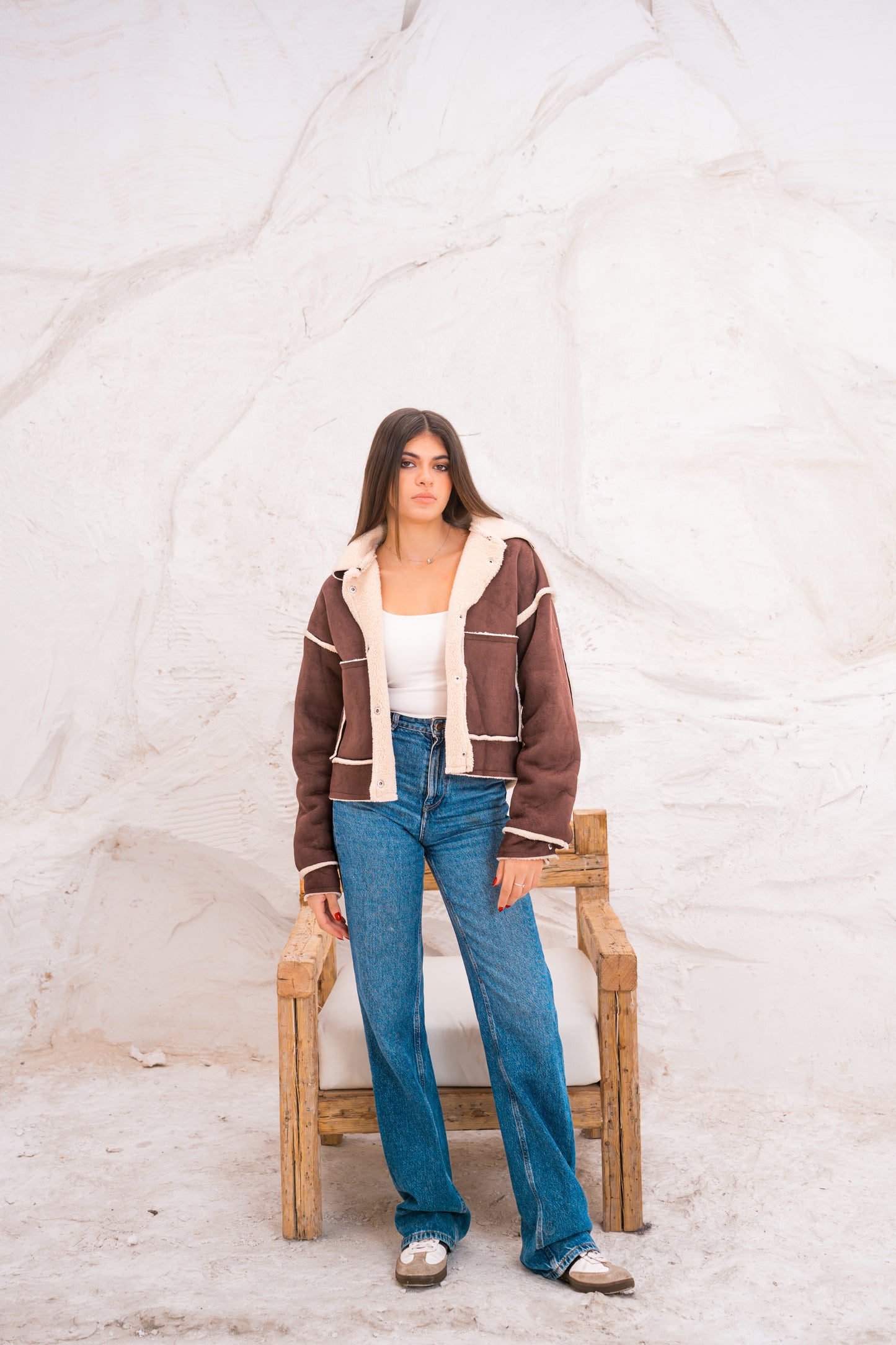 Cropped Fur X Chamois Jacket