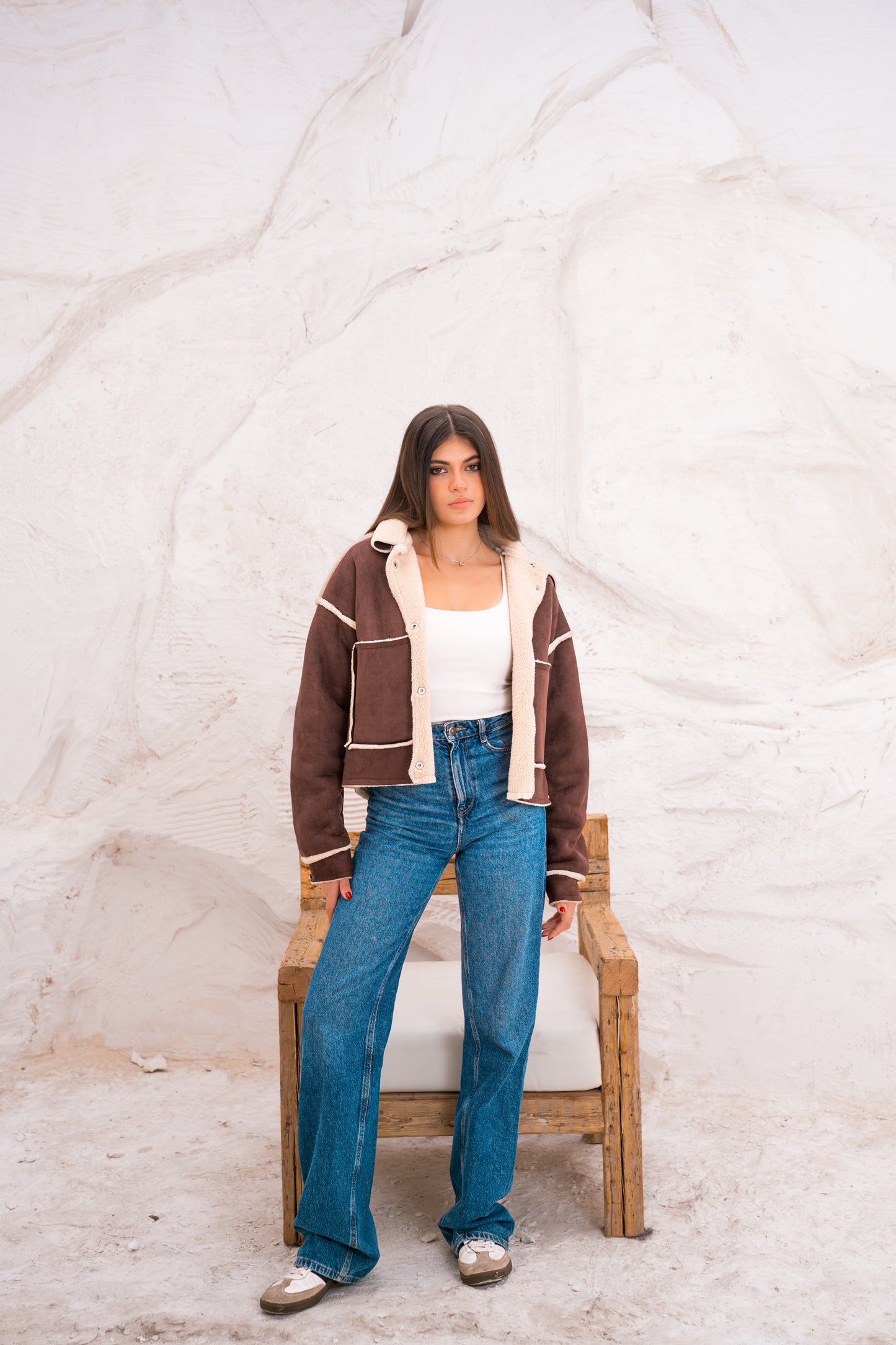 Cropped Fur X Chamois Jacket