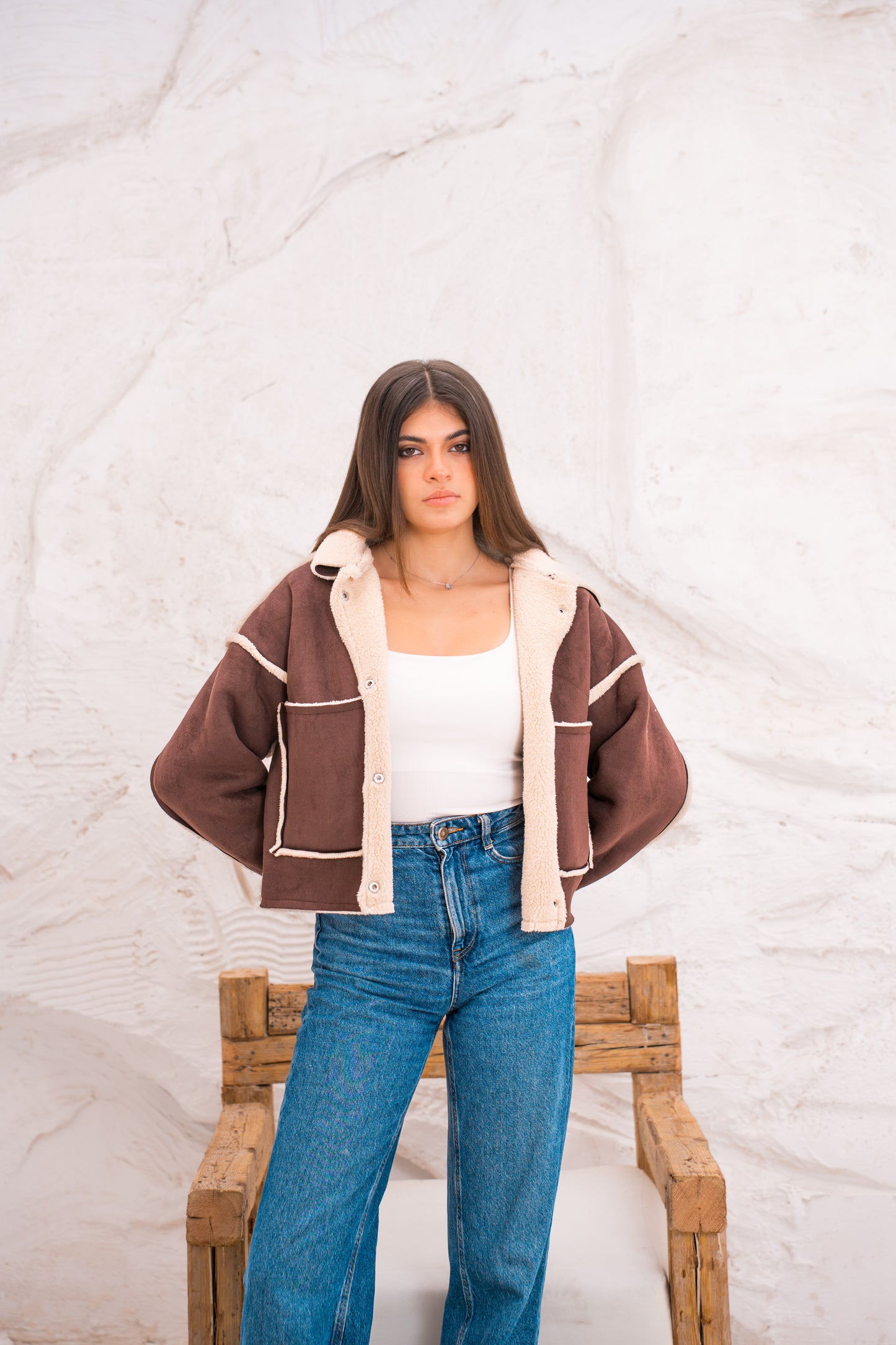 Cropped Fur X Chamois Jacket