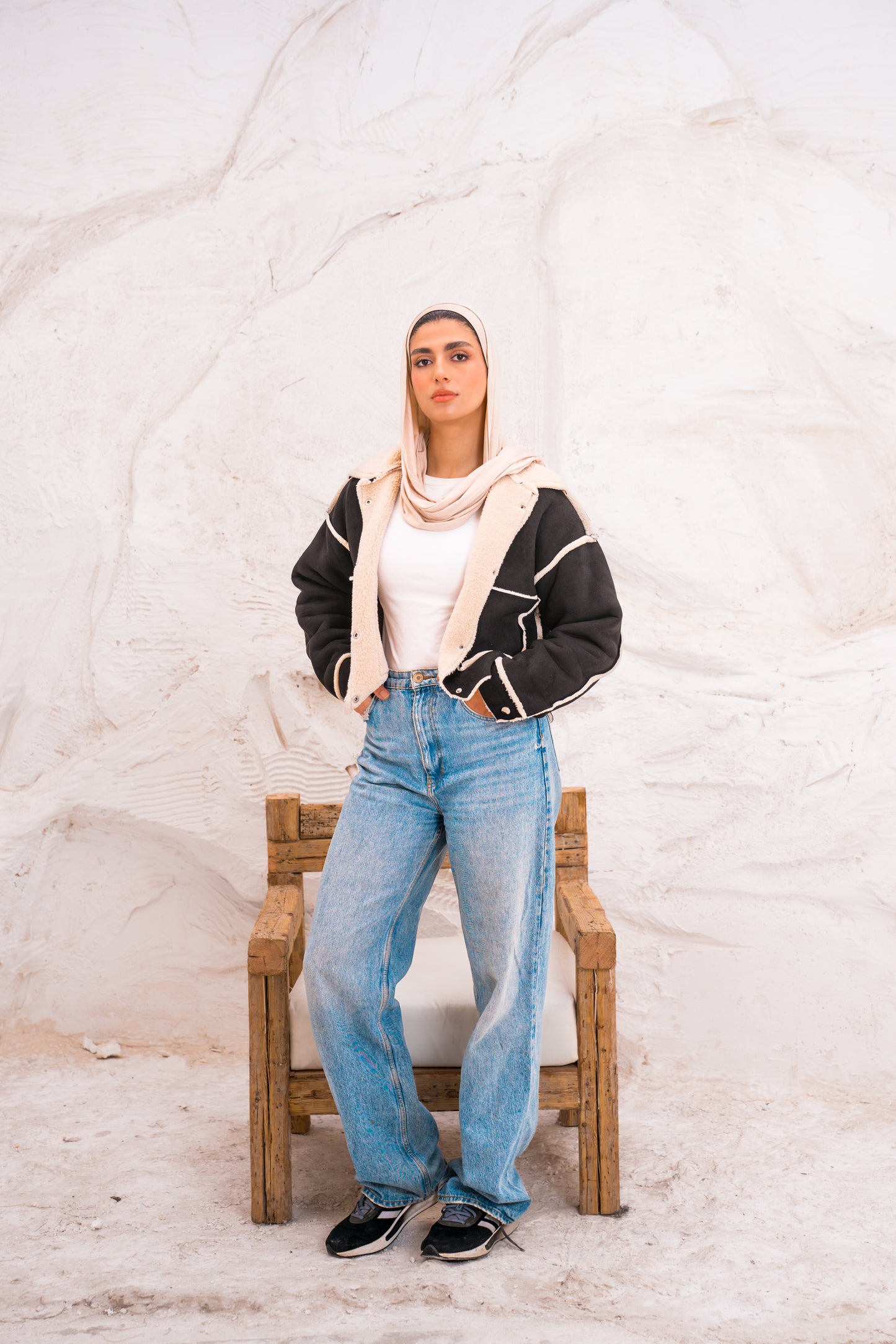Cropped Fur X Chamois Jacket