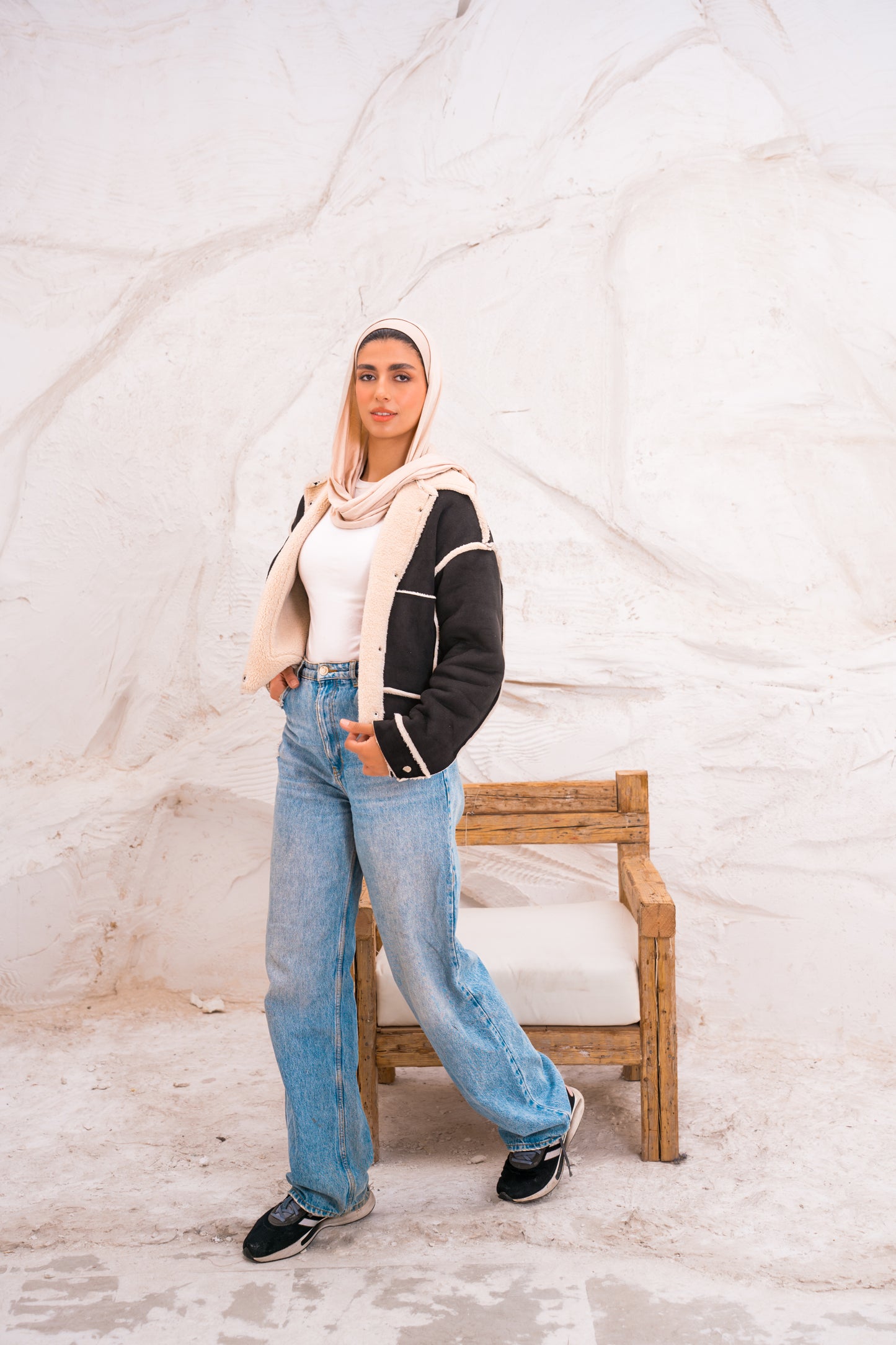 Cropped Fur X Chamois Jacket