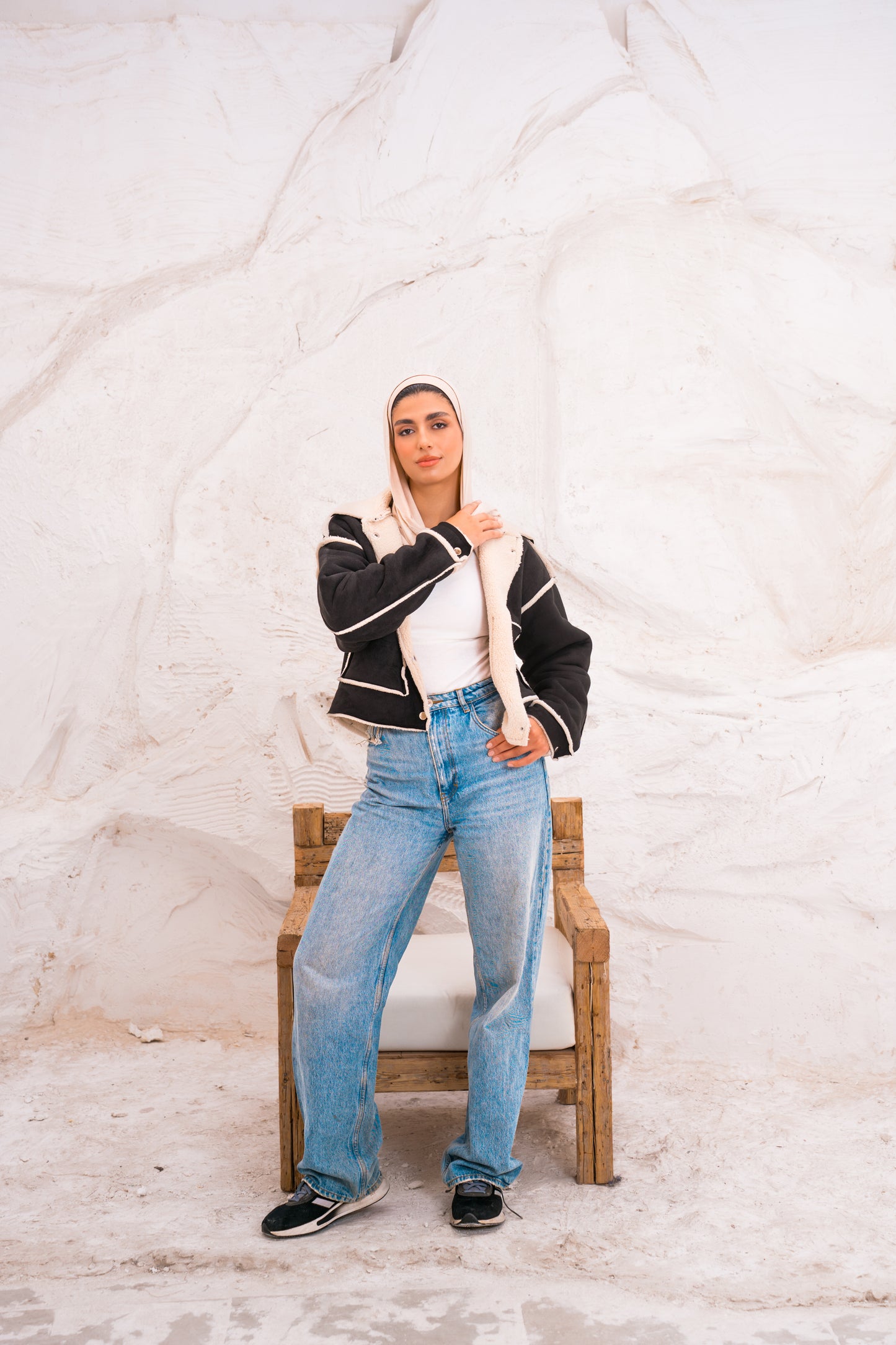 Cropped Fur X Chamois Jacket