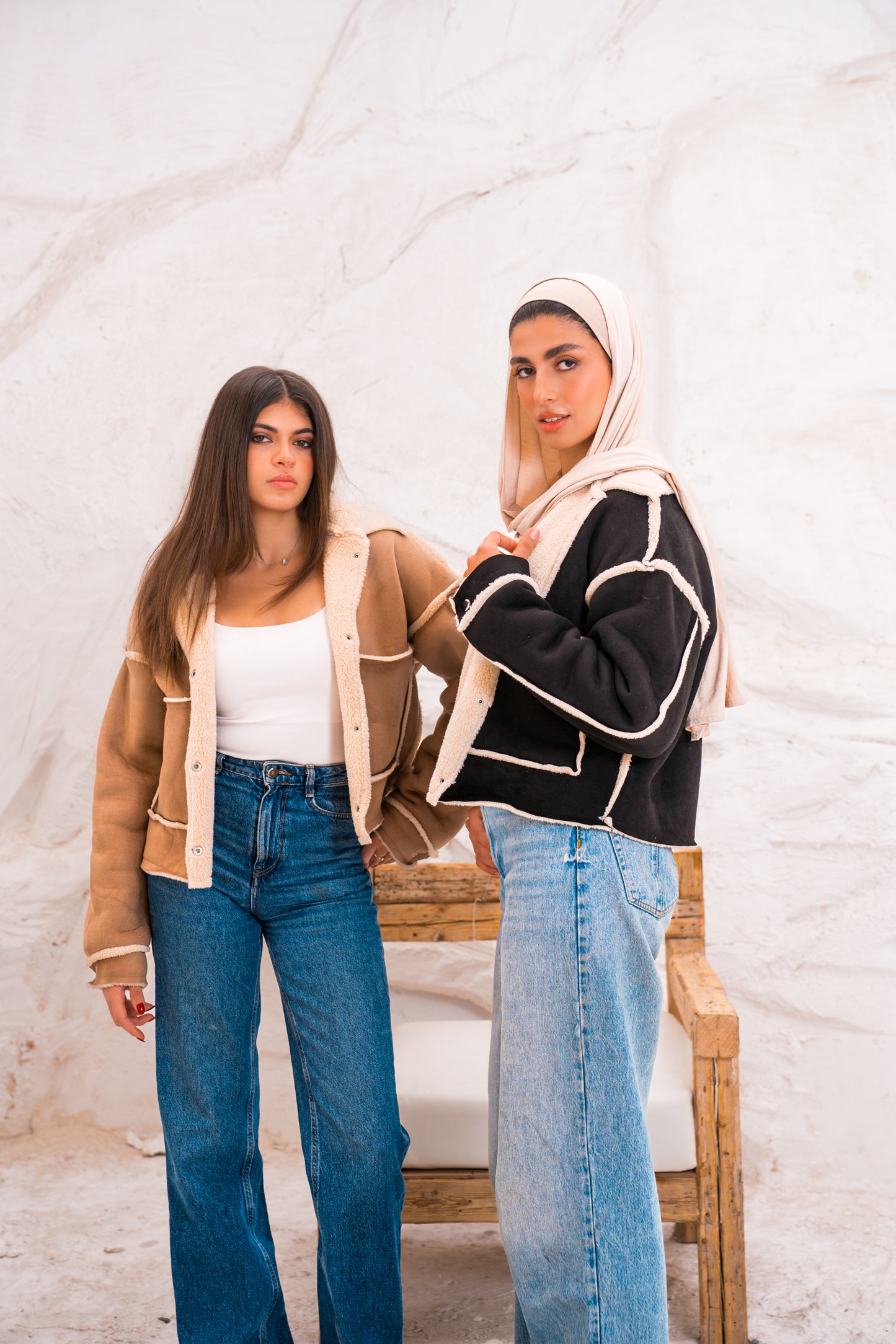 Cropped Fur X Chamois Jacket