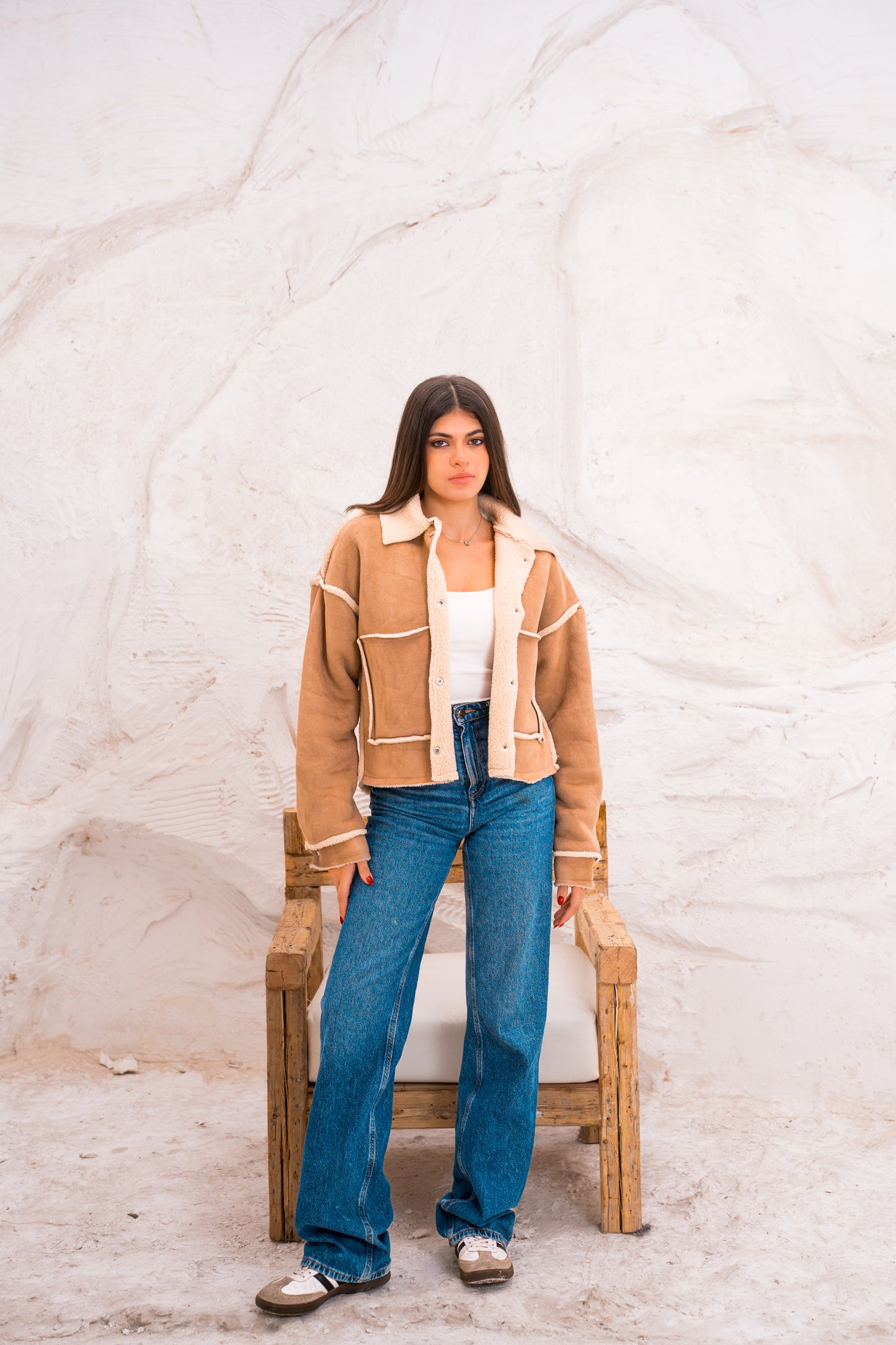 Cropped Fur X Chamois Jacket