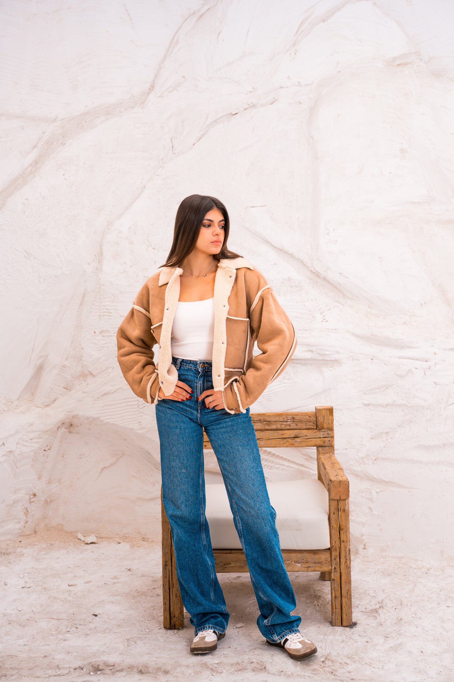 Cropped Fur X Chamois Jacket