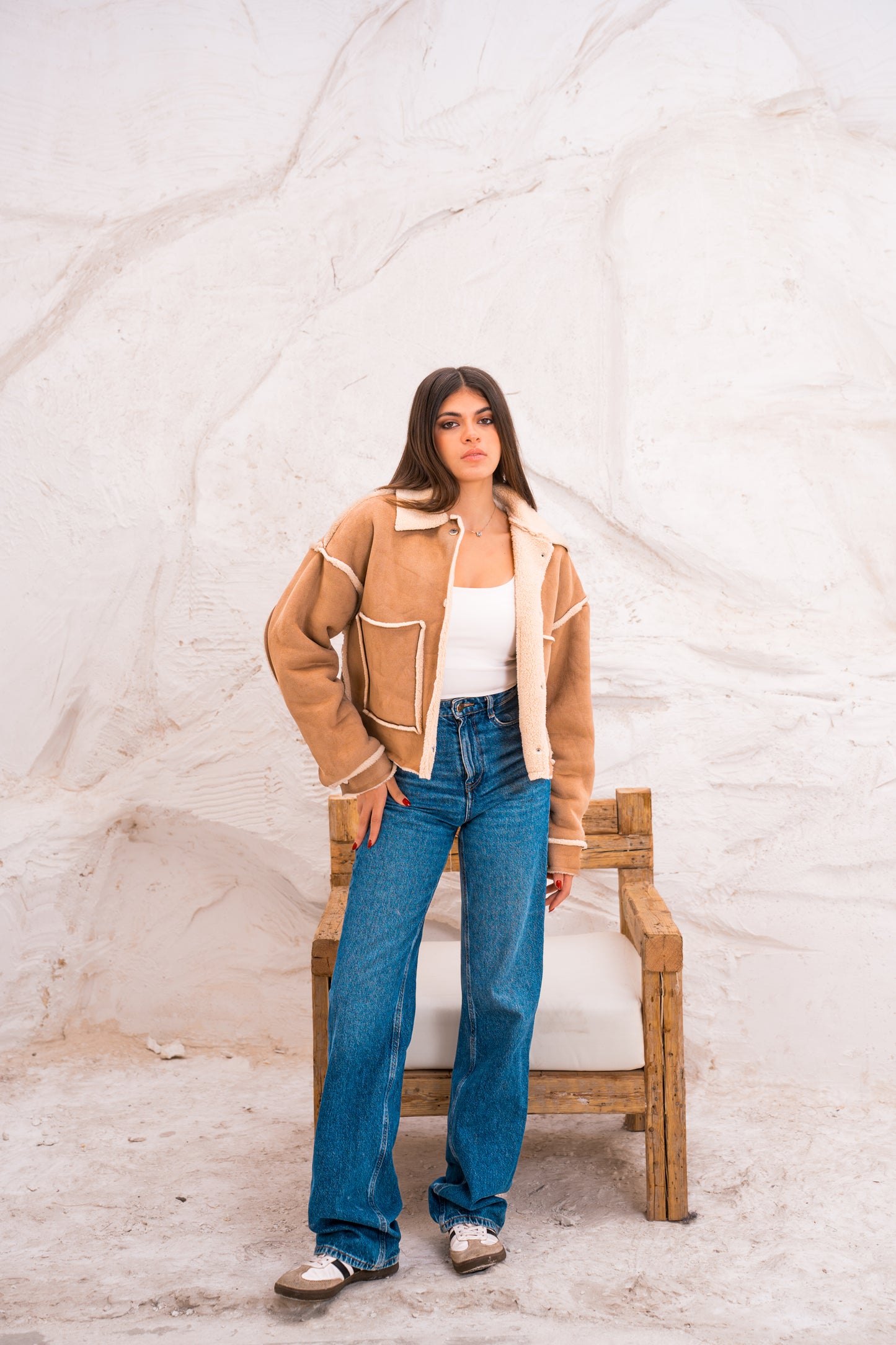 Cropped Fur X Chamois Jacket