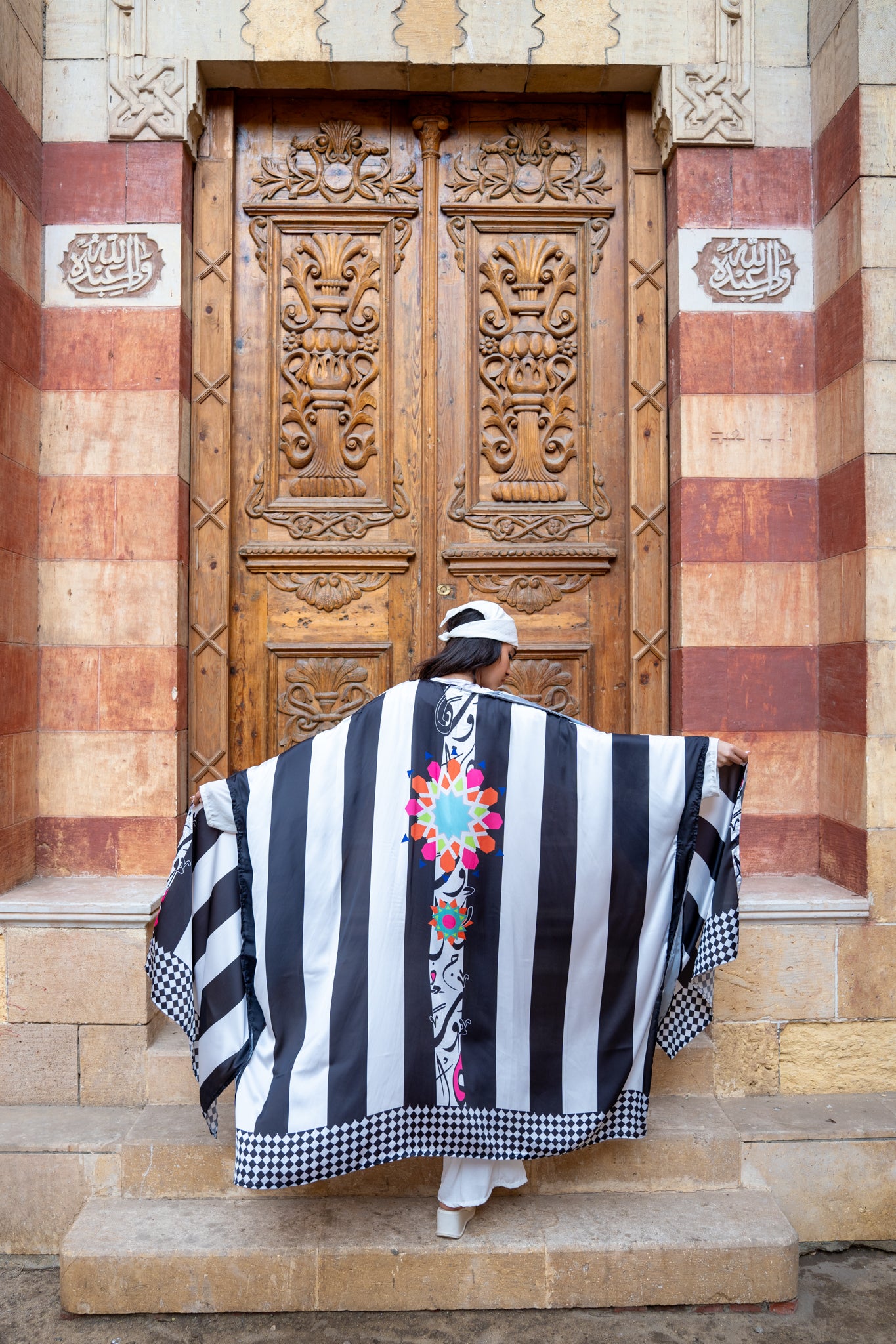 black and white kimono