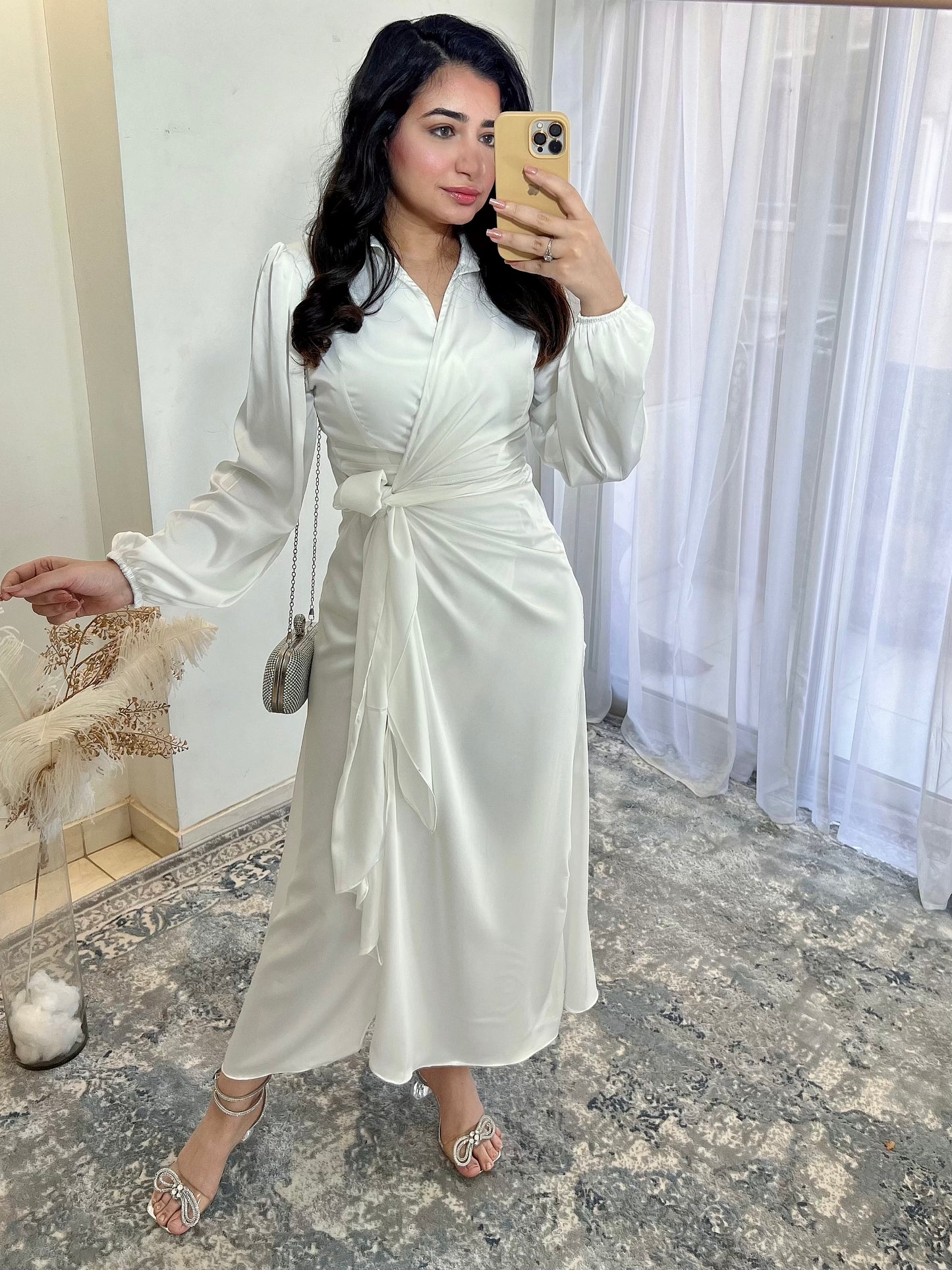Silky wrapped up dress