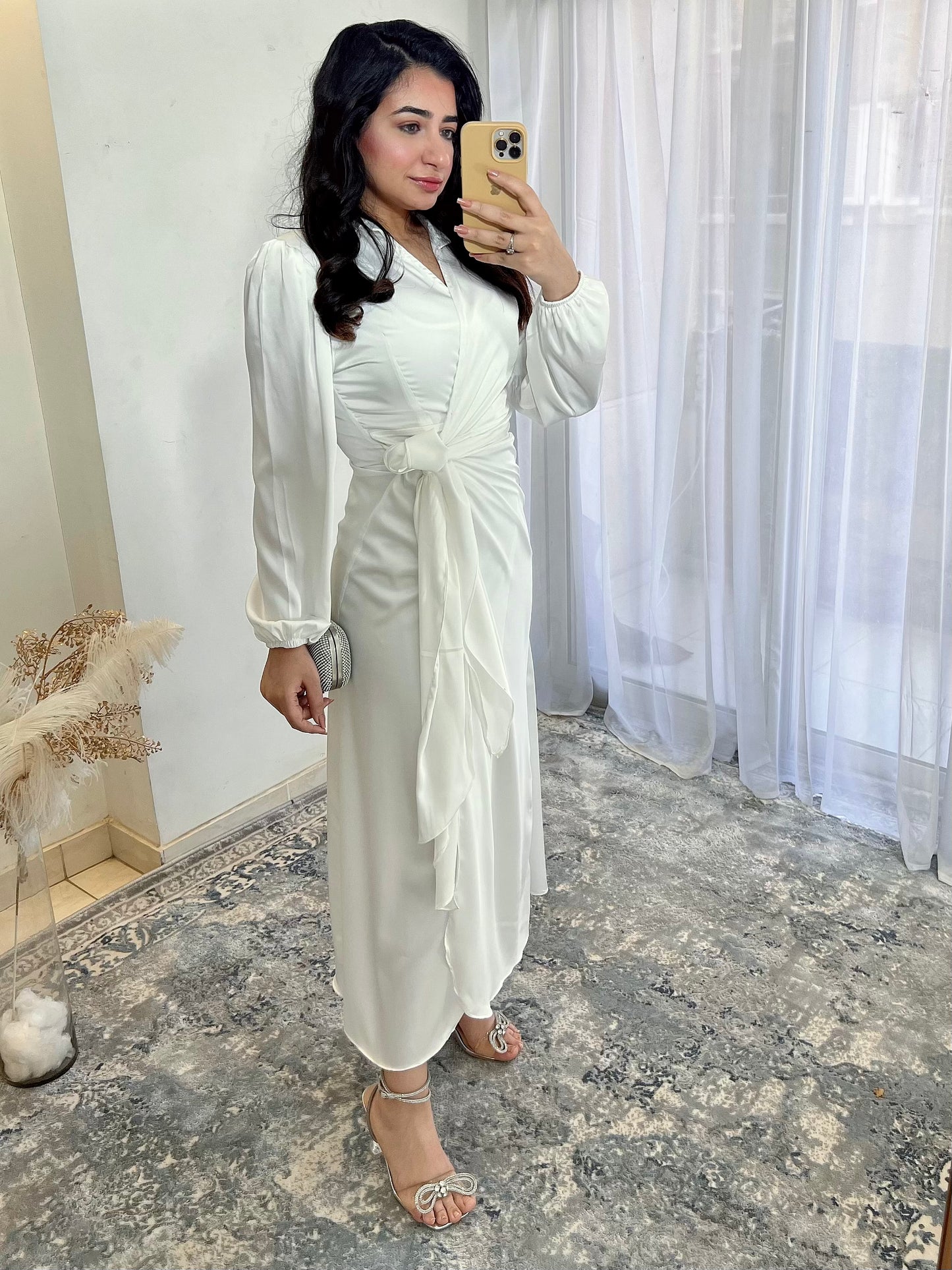 Silky wrapped up dress