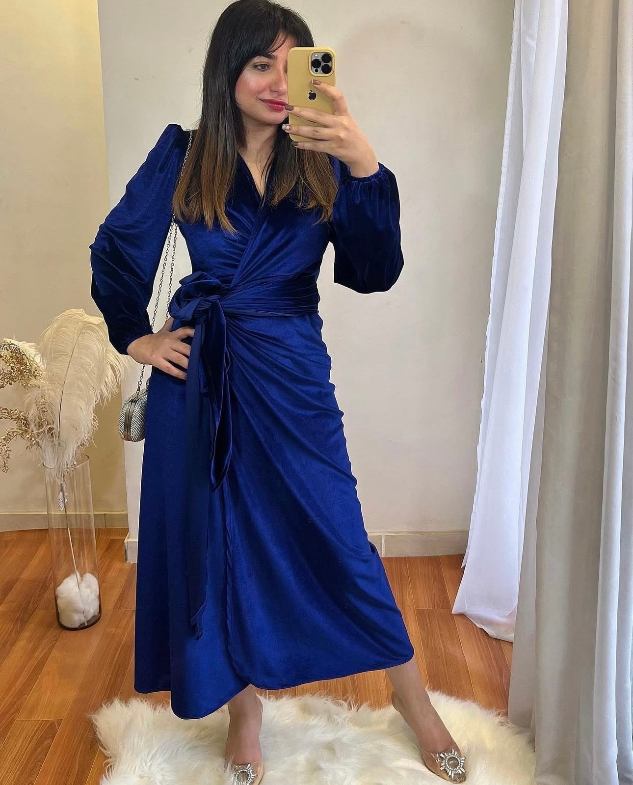 Velvet wrapped dress