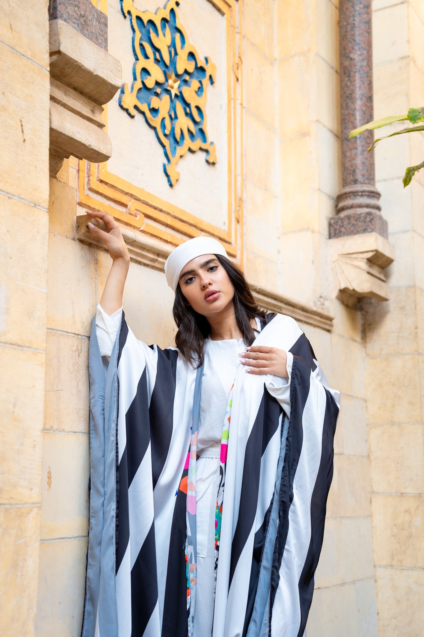 black and white kimono