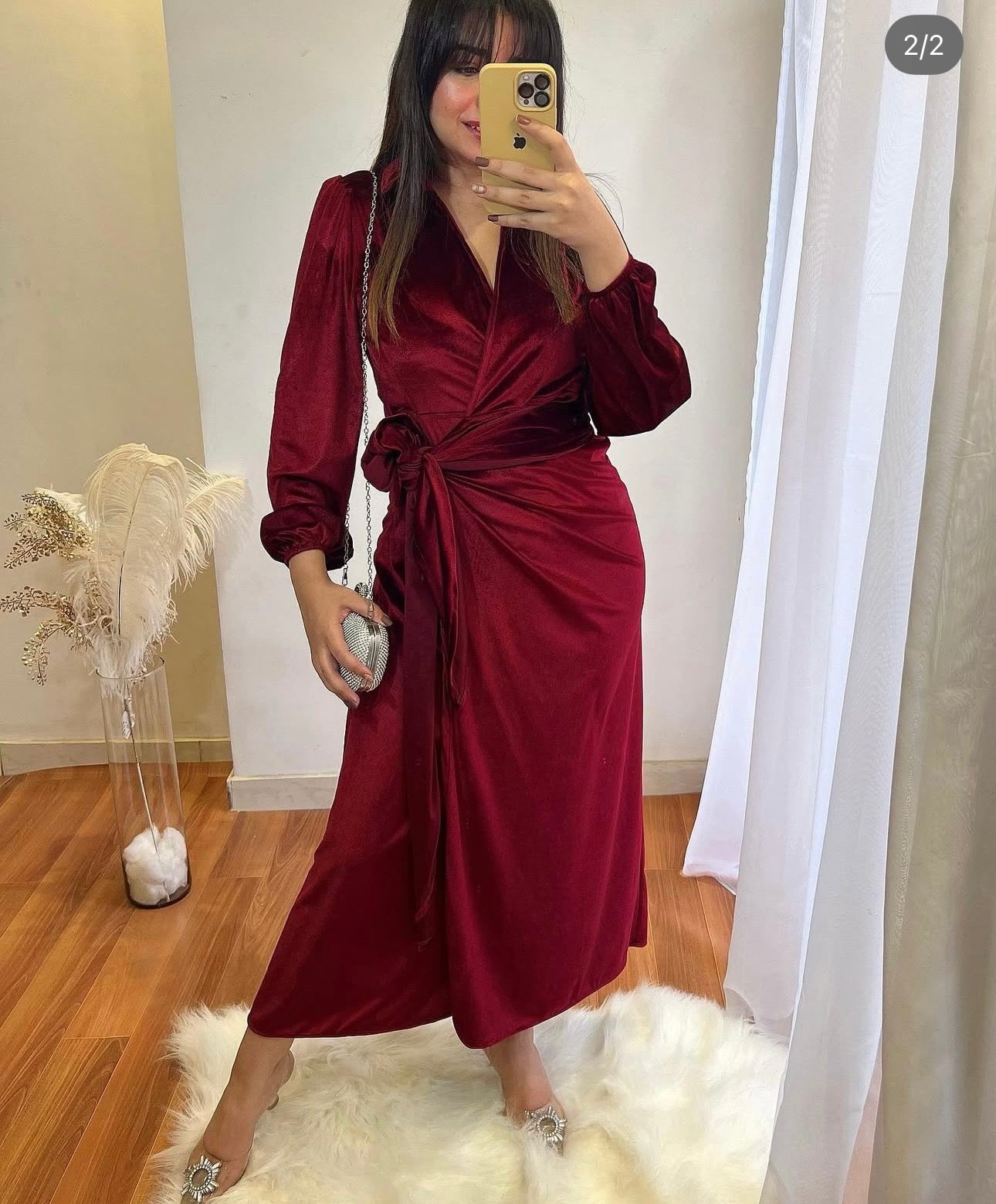 Velvet wrapped dress