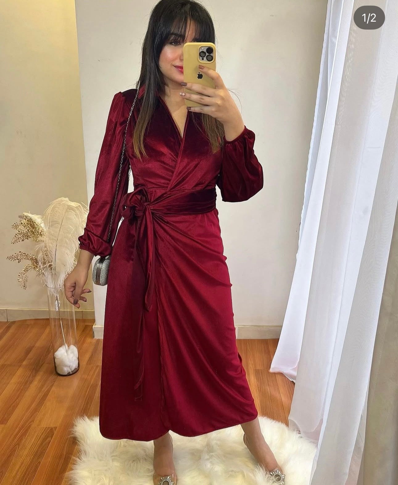 Velvet wrapped dress