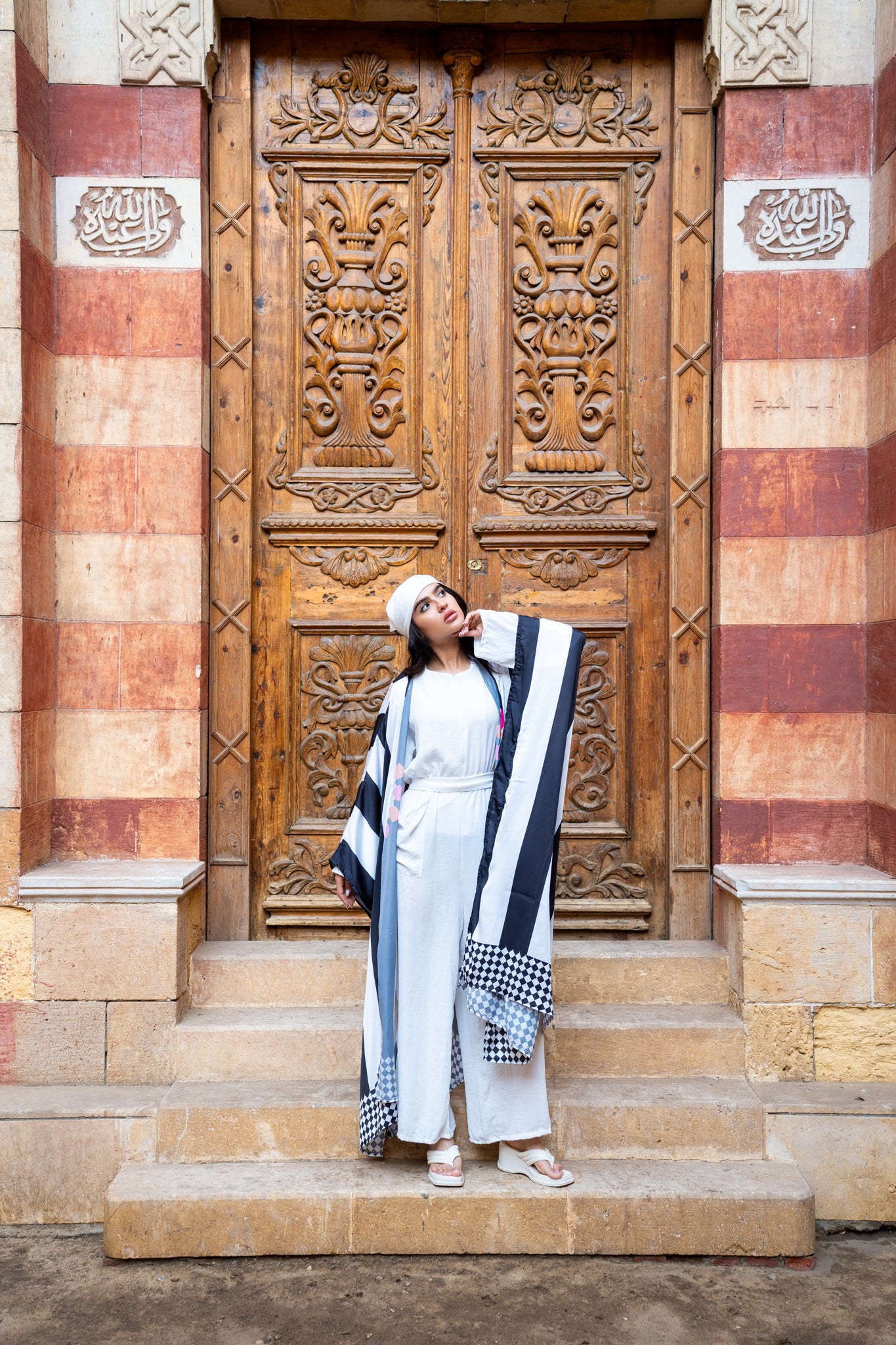 black and white kimono