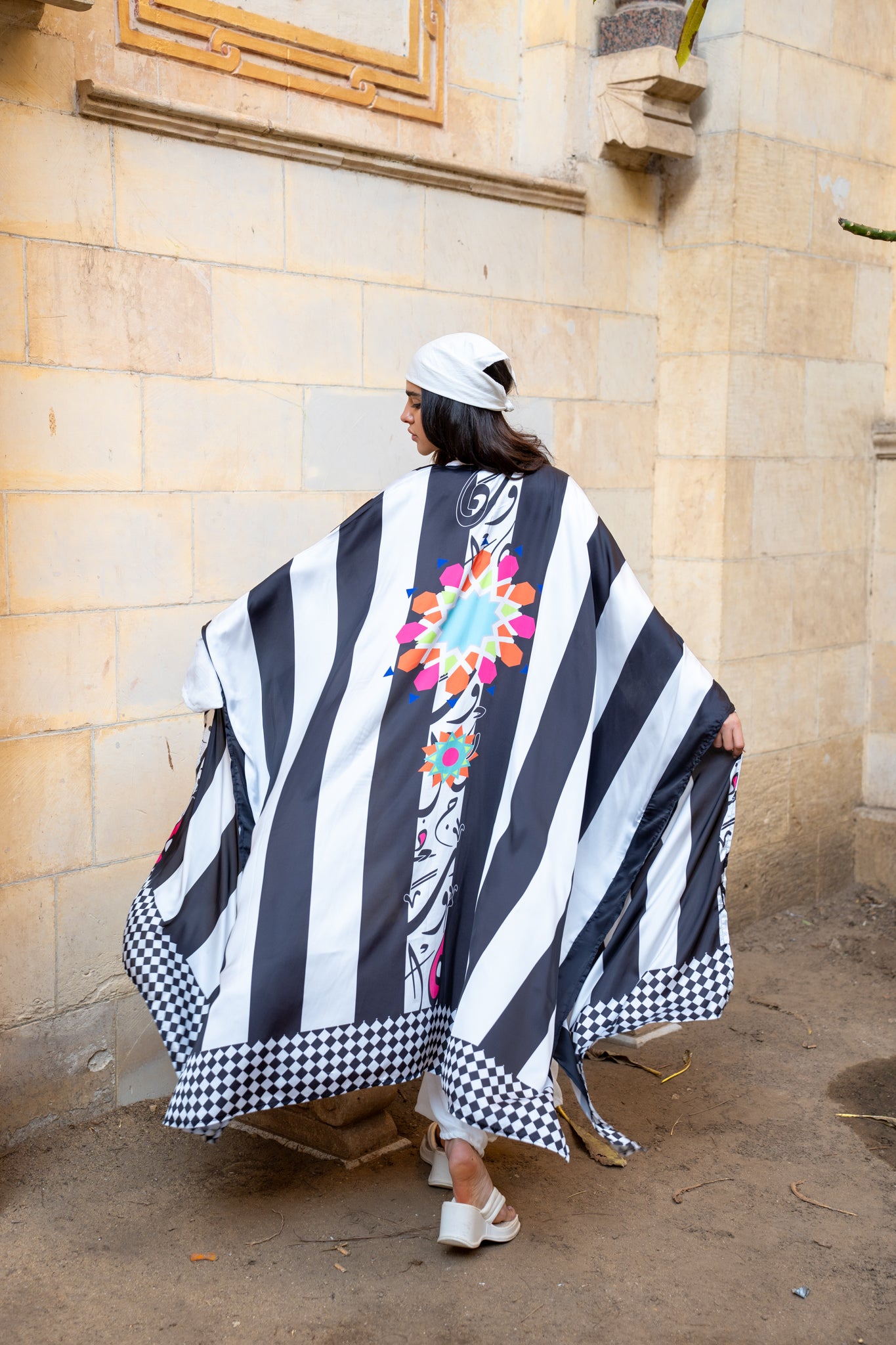 black and white kimono