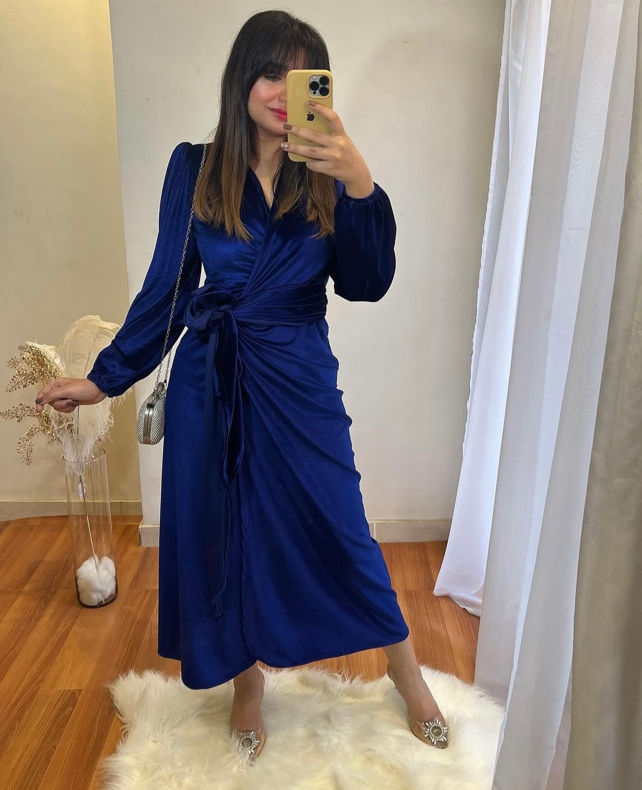Velvet wrapped dress