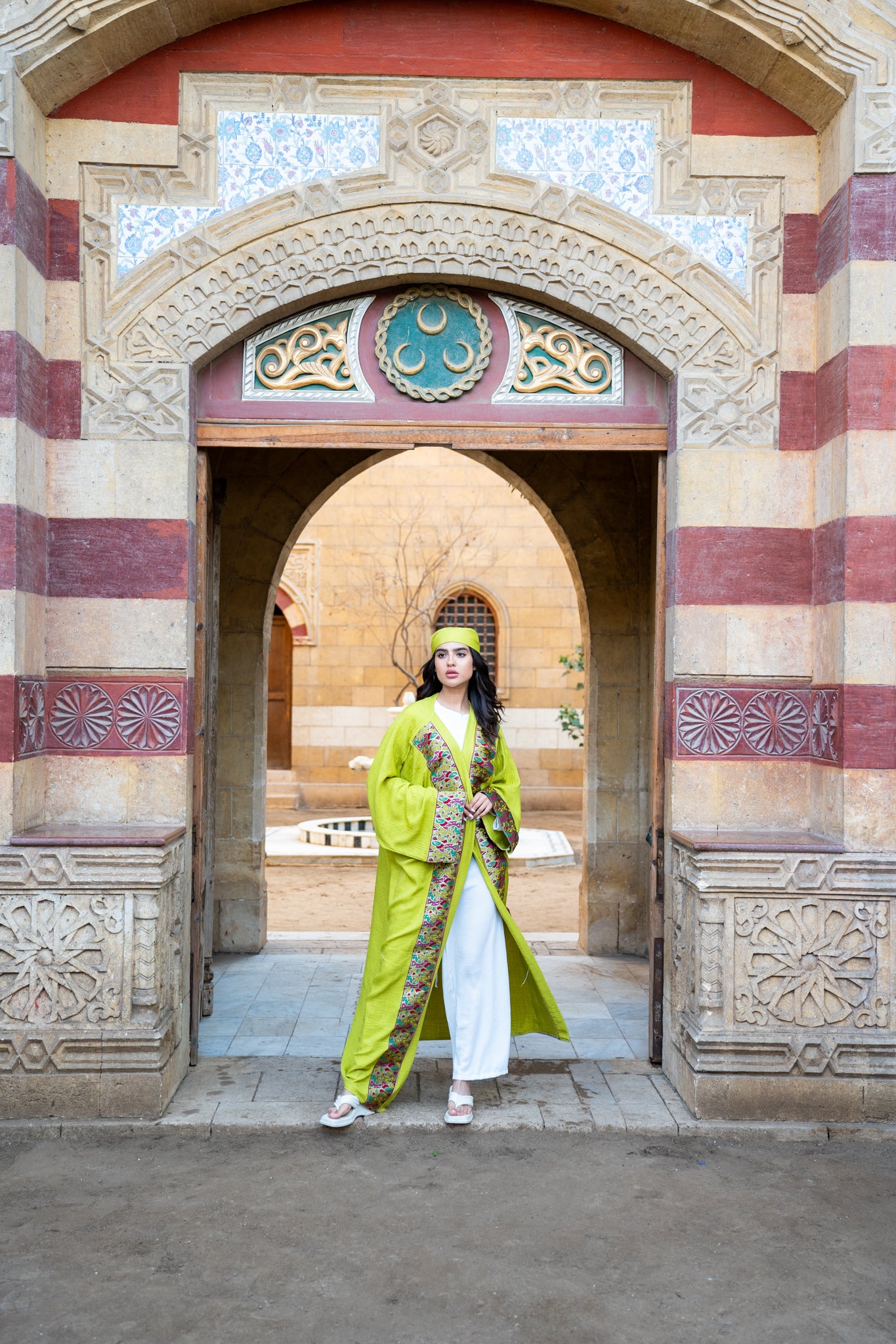 lime green kaftan