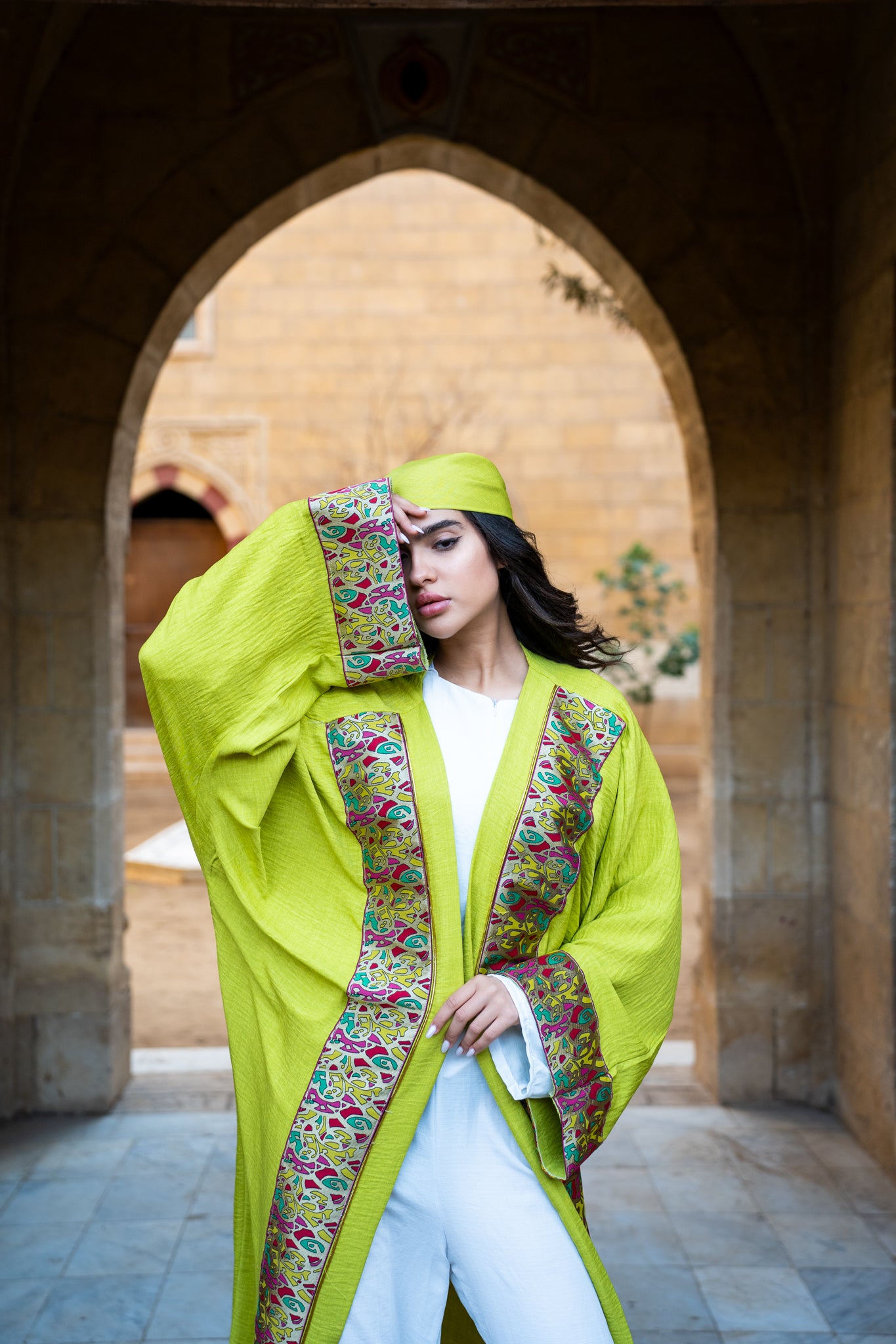 lime green kaftan