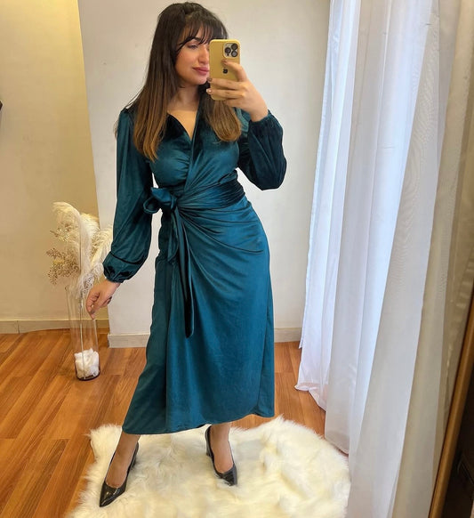Velvet wrapped dress