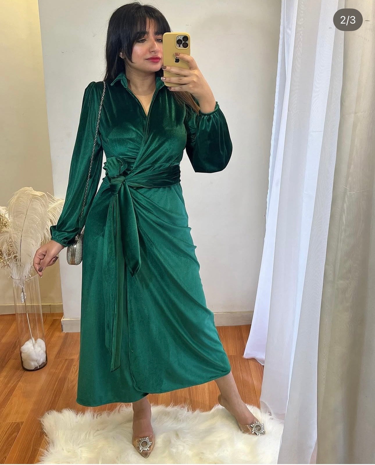 Velvet wrapped dress