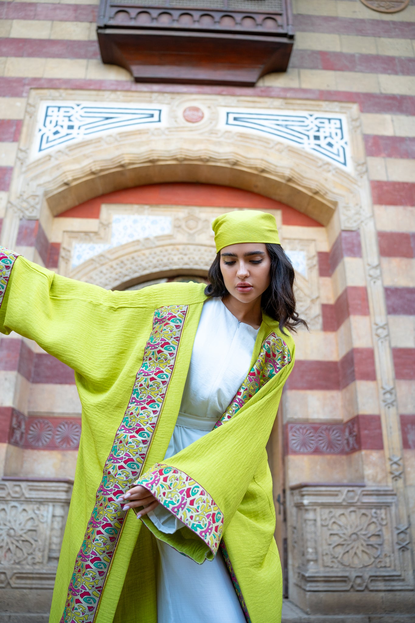 lime green kaftan