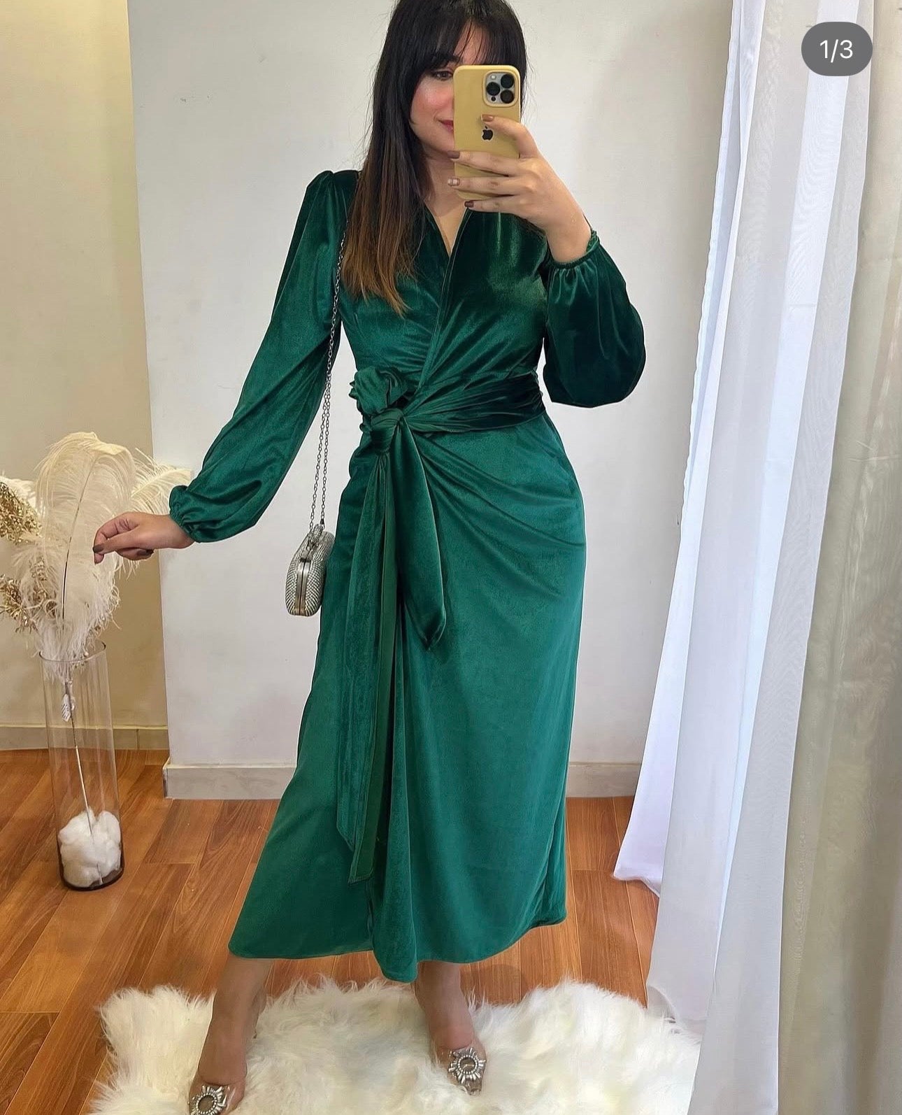 Velvet wrapped dress