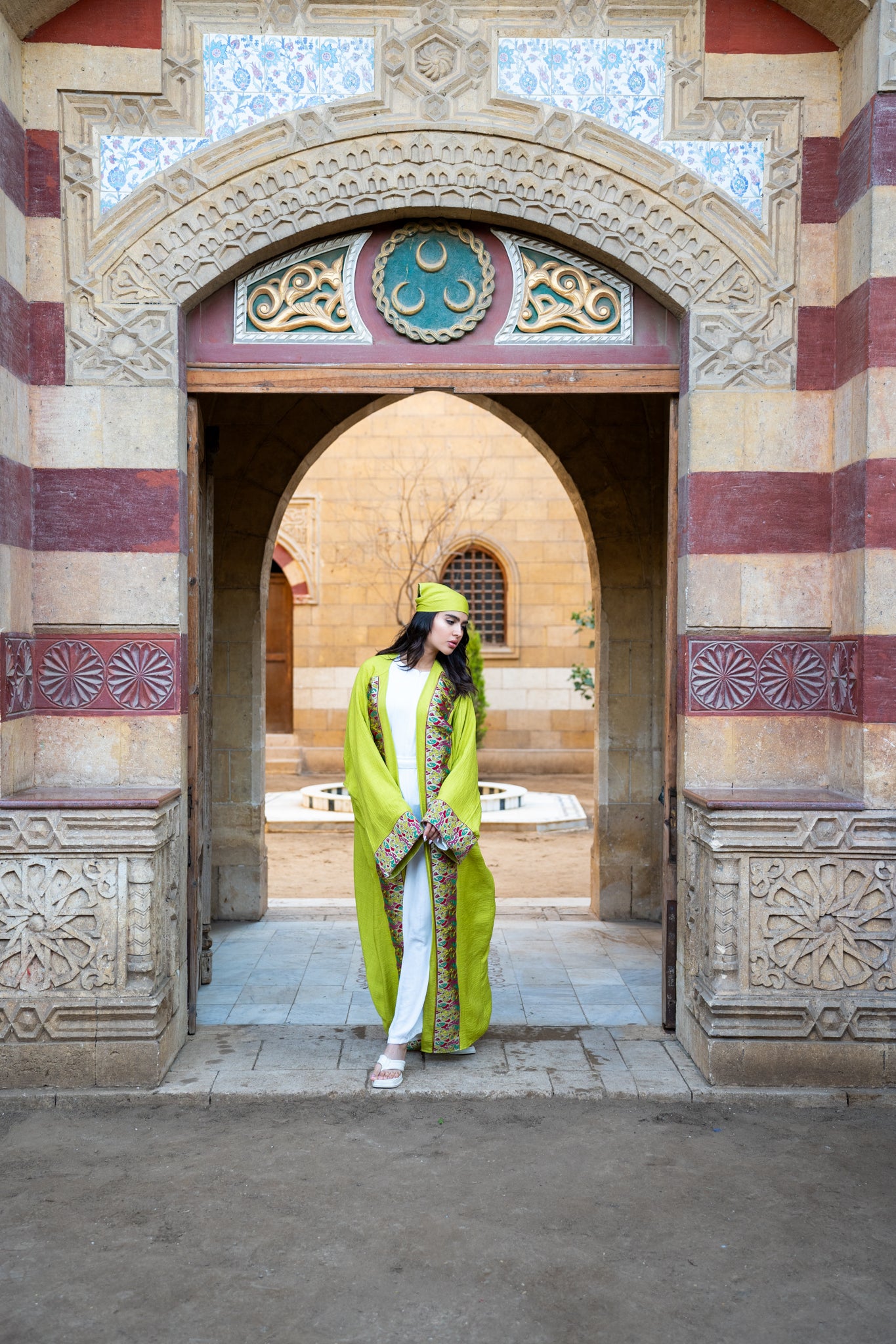 lime green kaftan