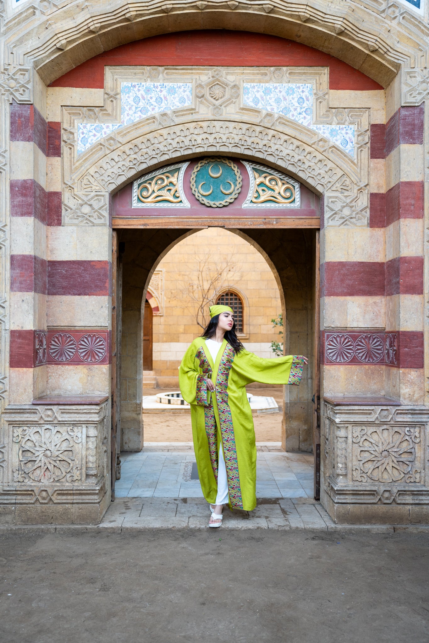 lime green kaftan