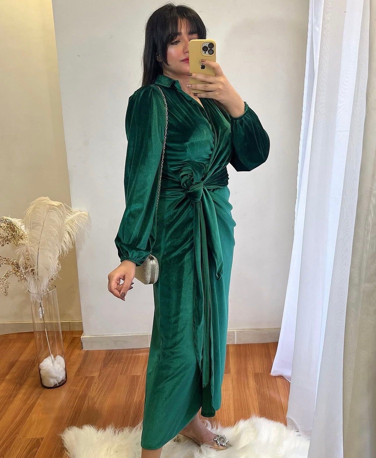 Velvet wrapped dress