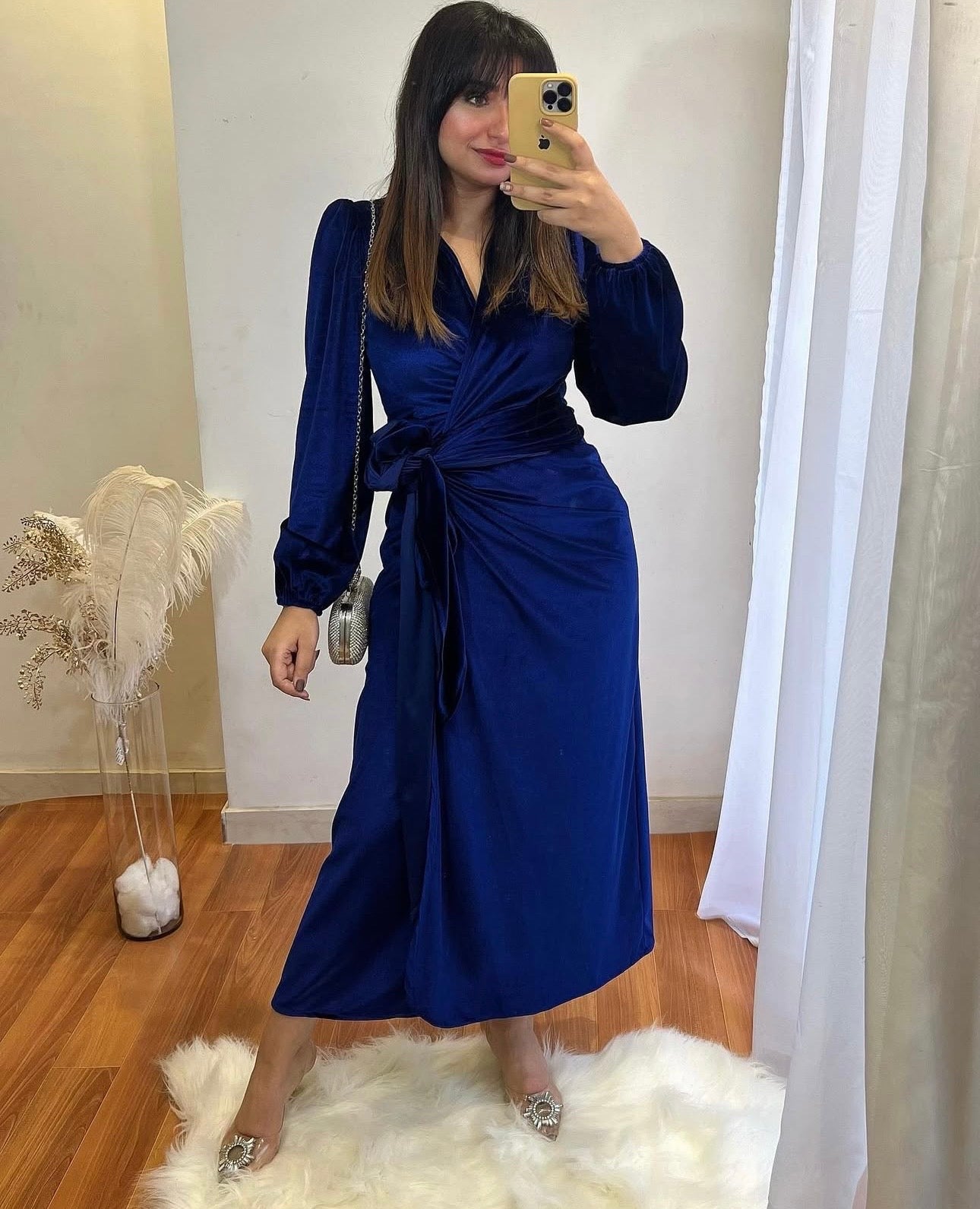 Velvet wrapped dress