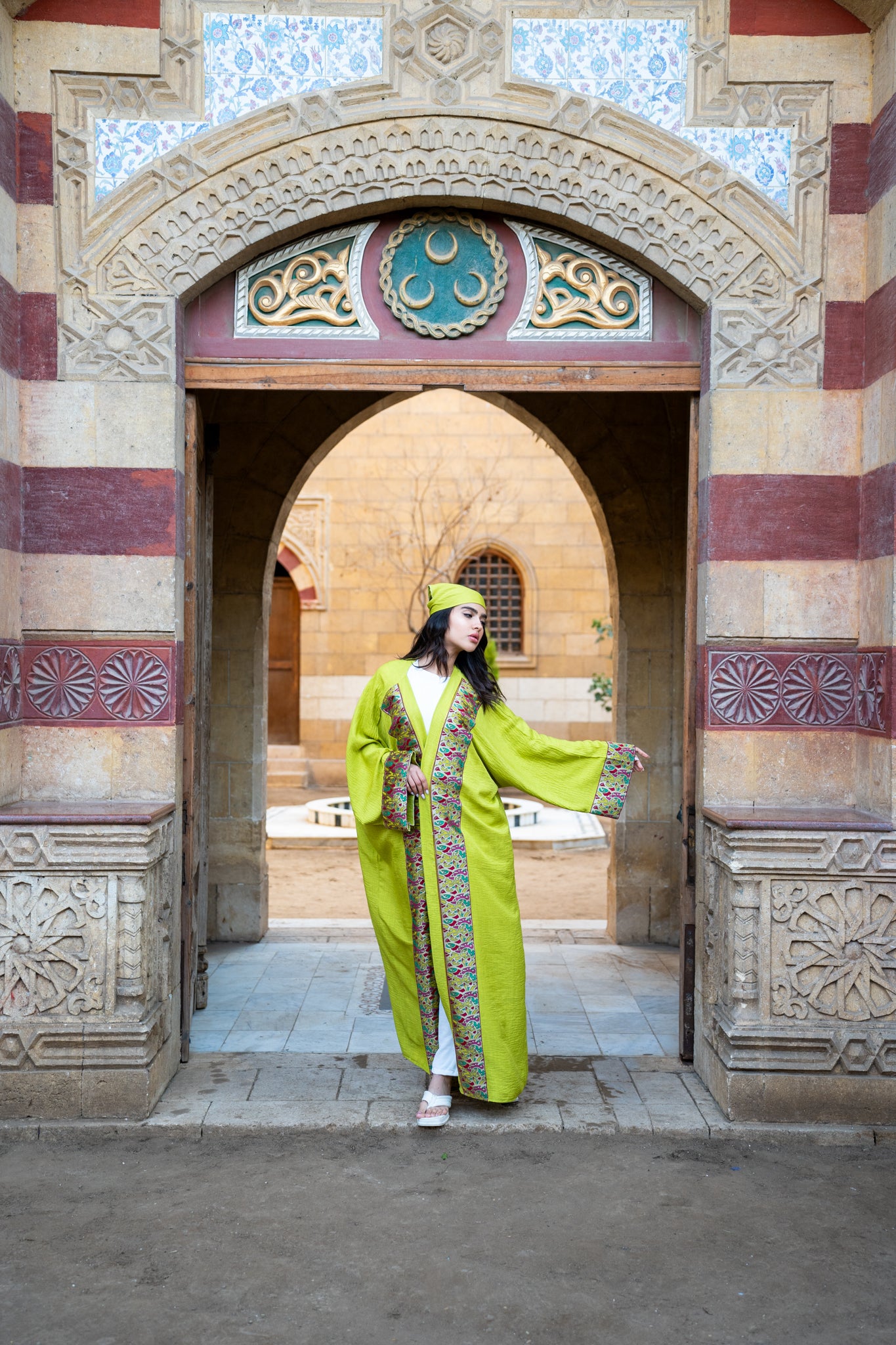 lime green kaftan