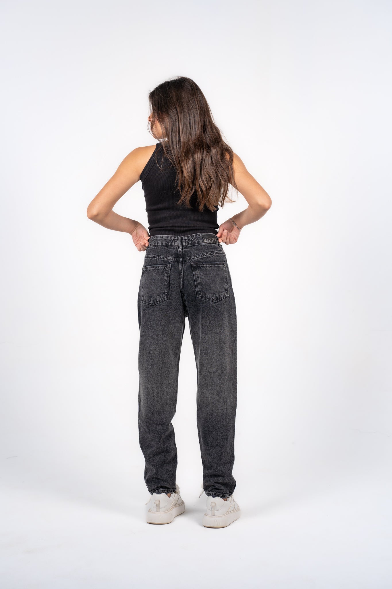 bling bling black denim pants