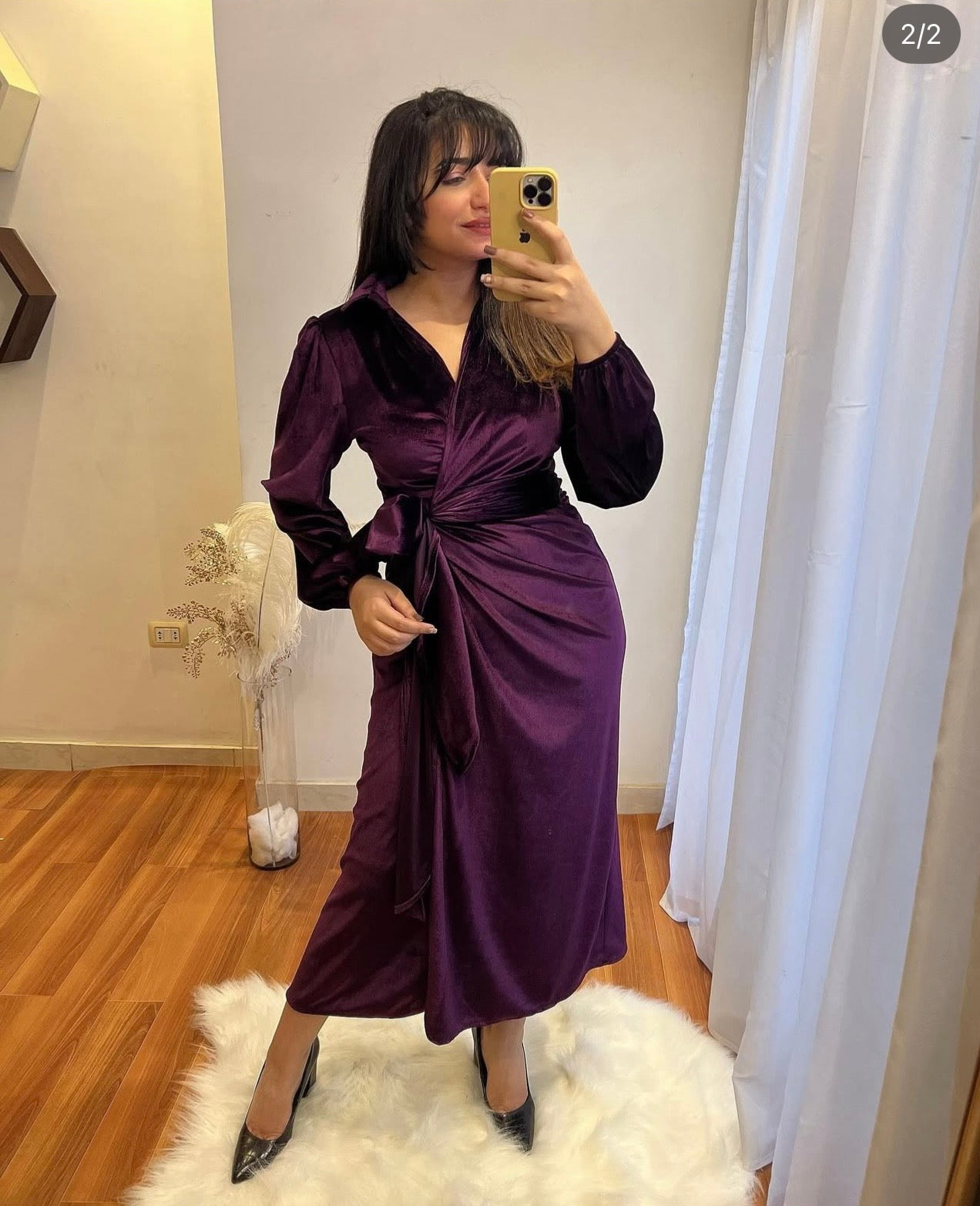 Velvet wrapped dress