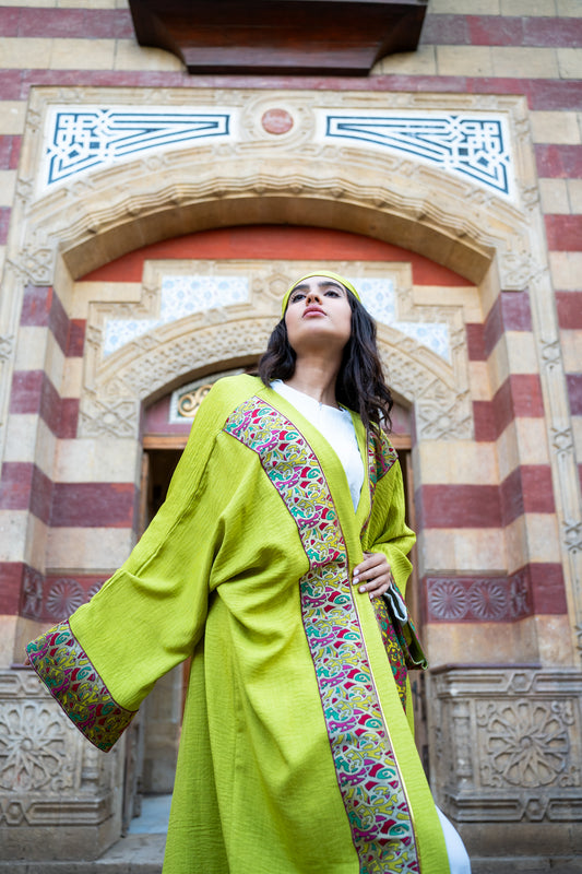 lime green kaftan