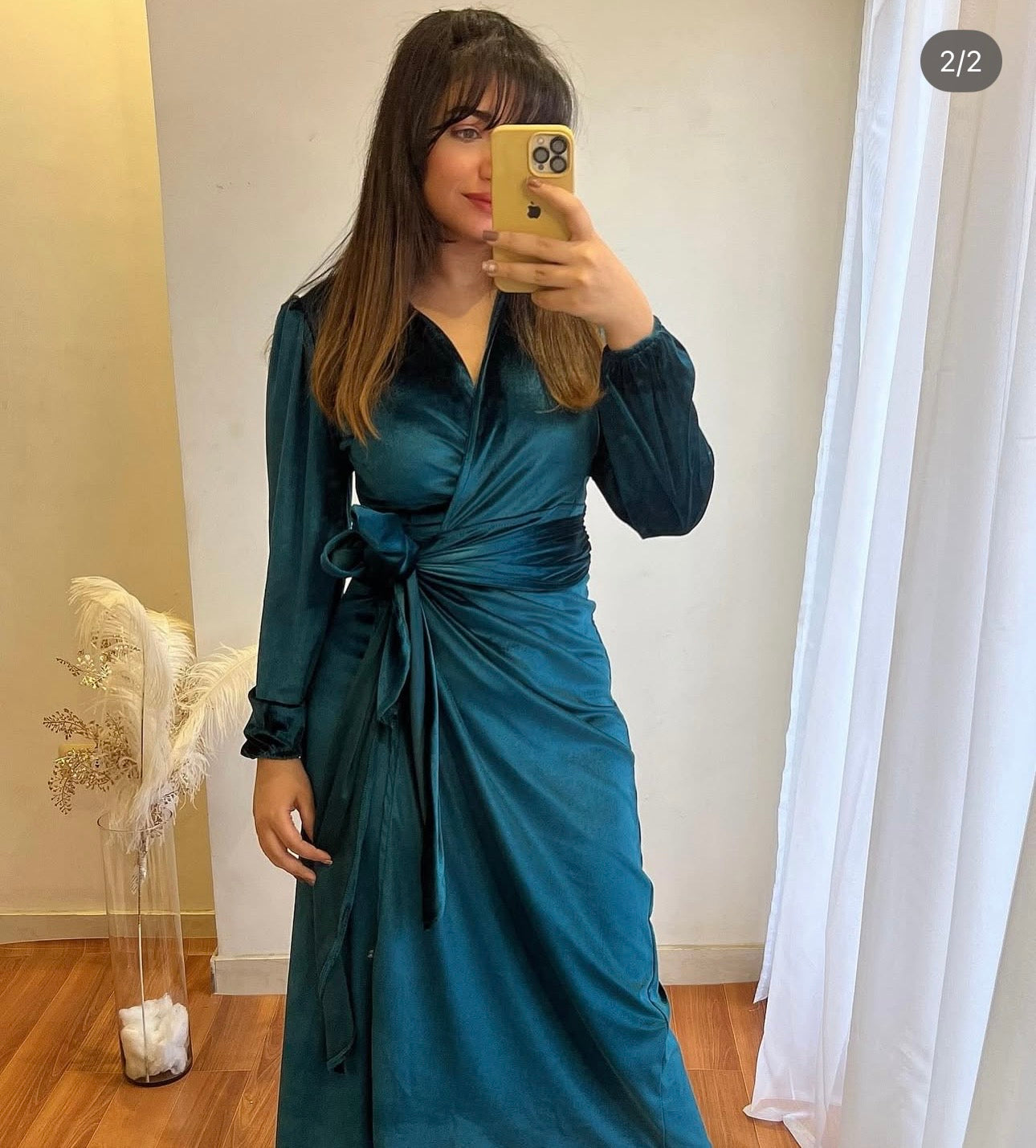 Velvet wrapped dress